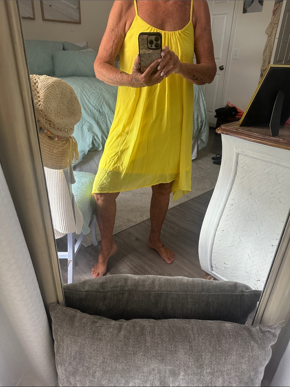 GB girls Yellow High-Low Spaghetti Strap Dress